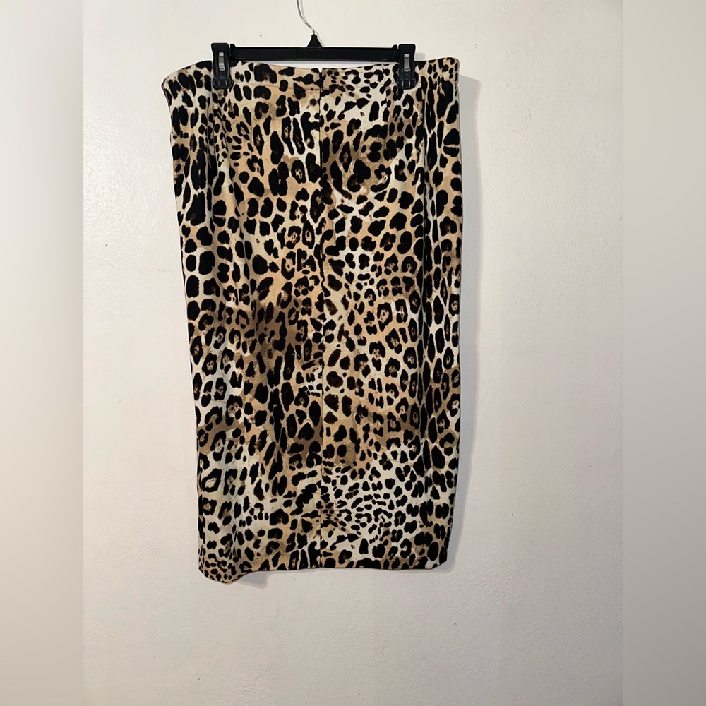 Lane Bryant Leopard Print Pencil Skirt with peek a boo slit